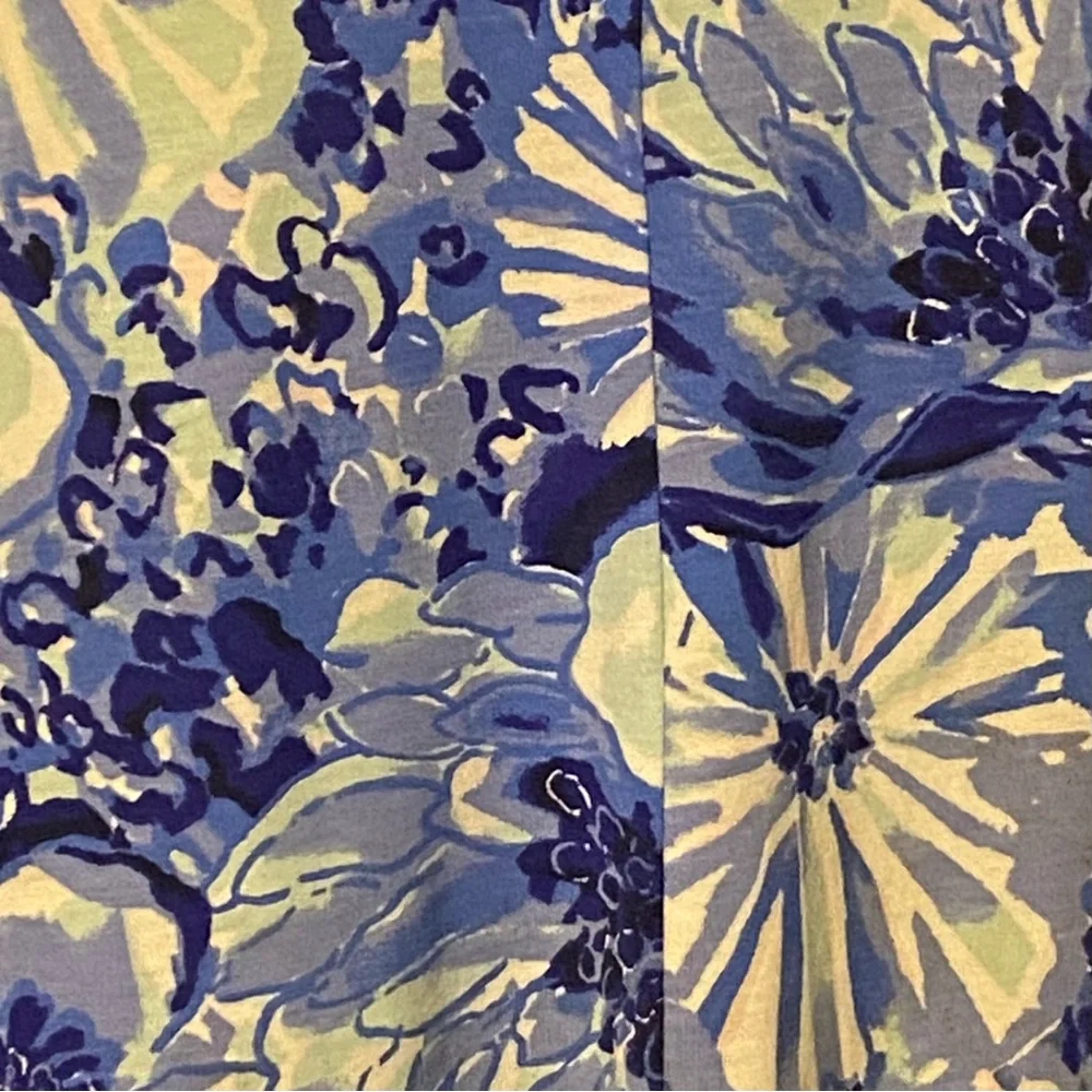 Lilly Pulitzer Blue and White Floral Tie-Shoulder Midi Dress, size L - Picture 5 of 5